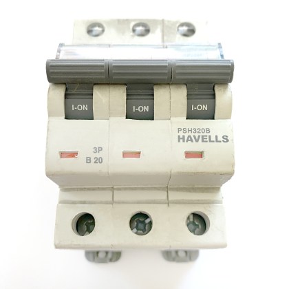 Havells PowerSafe PSH320B B20 20A 20 Amp 3 Pole Phase MCB Circuit Breaker Type B